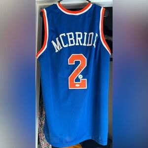 Miles "Deuce" Mcbride Autographed Custom New York Knicks Jersey Rare JSA
